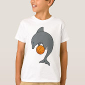 Dophin als Basketballspeler met Basketball T-shirt (Voorkant)