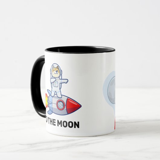 Dopostes in de "Moon Rocket Man Space Doge Crypto" Mok (Voorkant links)