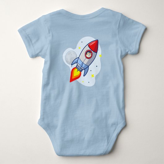 Dopostes in de "Moon Rocket Man Space Doge Crypto" Romper (Achterkant)
