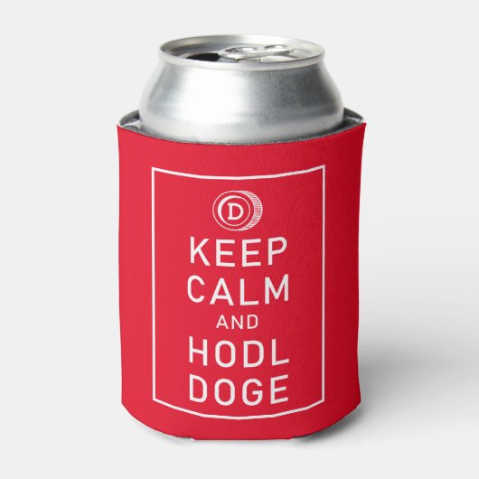 Dopostkoetsen Keep Calm and Hodl Doge Crypto Funny Blikjeskoeler (Blikje Voorkant)