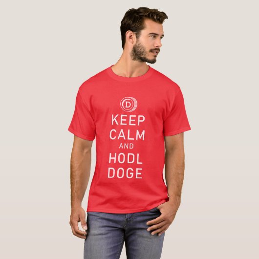 Dopostkoetsen Keep Calm and Hodl Doge Crypto Funny T-shirt (Voorkant volledig)