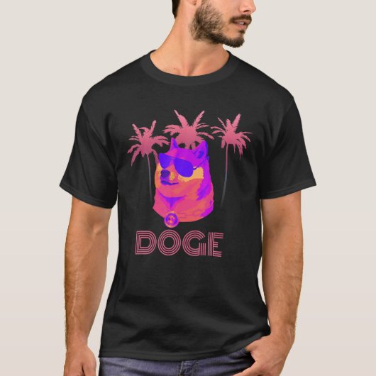 Dopostorderin Doge Retro Crypto Vice T-shirt (Voorkant)