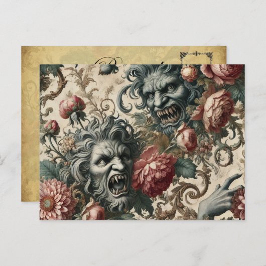 Doppelganger Malevolence – Gothic Victoriaans Feestdagenkaart (Voorkant / Achterkant)