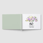 D'or 80e Anniversaire Fête Purple Floral Livre d'invité (Complet)