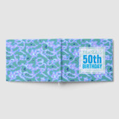 D'or Aqua Abstrait 50e Anniversaire Livre d'Invité (Complet)