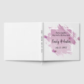 D'or Aquarelle rose Abstrait Mariage Livre d'invités (Complet)