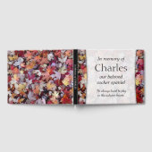 D'or Automne Fallen Feuille Pet Memorial livre d'invité (Complet)