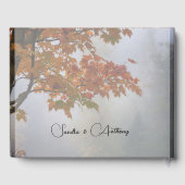 D'or Automne laisse Rustic Mariage livre d'hôtes (Verso)