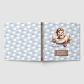 D'or Baby shower Livre d'invité Teddy Bear Pilot Boy De (Complet)