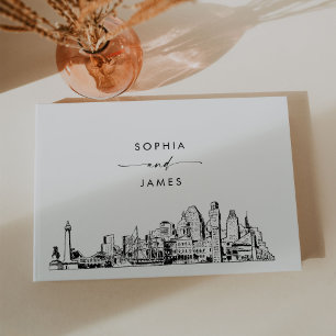 D'or Baltimore Skyline Mariage livre d'hôtes