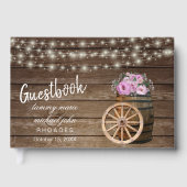 D'or Baril de bois rustique avec fleurs roses livre d'o (Recto)