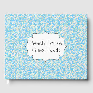 D'or Beach House Livre d'hôtes Modern Blue Wave Motif