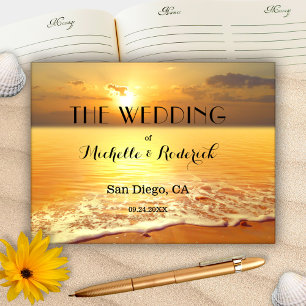 D'or Beach Sunset Photo personnalisée Mariage Livre d'i