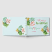 D'or Beau Succulents Mariage Livre d'invité (Complet)