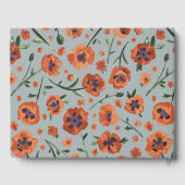 D'or Belles Poppies Floral Pattern Livre d'invité (Verso)