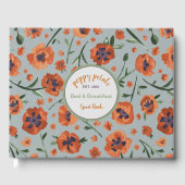 D'or Belles Poppies Floral Pattern Livre d'invité (Recto)
