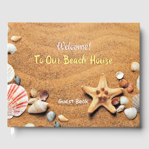 D'or Bienvenue À Notre Maison De Plage, Livre D'Invité
