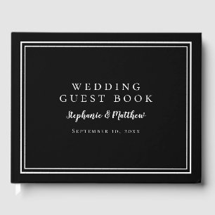 D'or Black Elegant Wedding Keepsaké livre d'hôtes