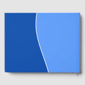 D'or Bleu foncé, Bleu clair, Ligne courbe blanche Livre (Verso)