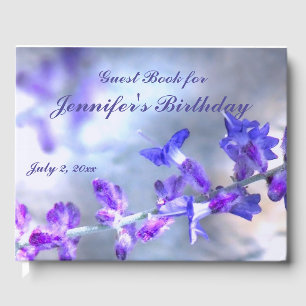 D'or Blue Purple Flowers Anniversaire de fête Livre d'i