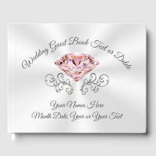 D'or Blush Pink Diamond Personnalisé Mariage Livre d'in