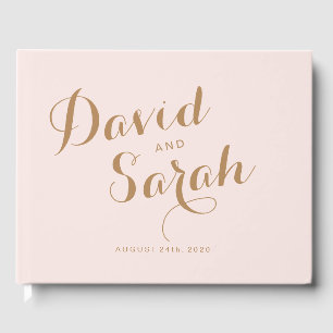 D'or Blush Pink Mariage livre d'hôte