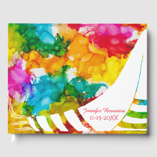 D'or BM Bat ou Bar Mitzvah Party Colorful Livre d'invit