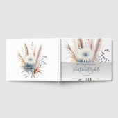 D'or Boho d'hiver Mariage Floral | Livre d'invités blan (Complet)