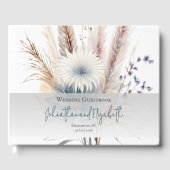 D'or Boho d'hiver Mariage Floral | Livre d'invités blan (Recto)