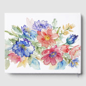 D'or Boho Fleurs vibrantes Mariage Livre d'invité Roman (Verso)