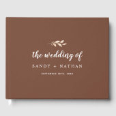 D'or Boho Leaf Mariage livre d'hôtes (Recto)