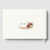 D'or Boho Rusty Terracotta Floral Mariage Livre d'hôtes (Verso)