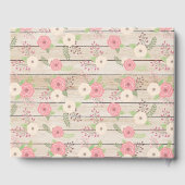 D'or Bois rustique et fleurs Livre Mariage rose et tan (Verso)