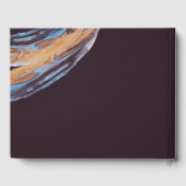 D'or Brown Blue Abstrait Bar Mitzvah Livre d'hôtes (Verso)