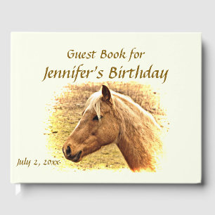 D'or Brown Horse Jaune Soleil Anniversaire Fête Livre d