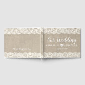 D'or Burlap and Lace Rustic Mariage livre d'hôtes (Complet)