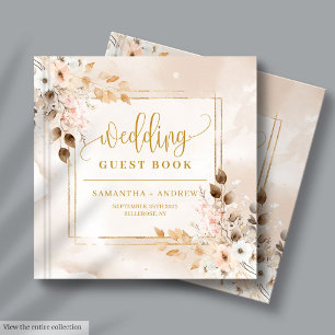D'or Cadre rose et or clair Livre d'hôtes Mariage d'aut