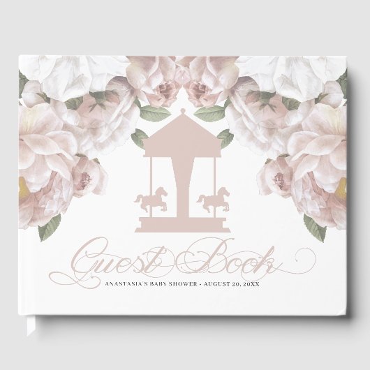 D'or Carousel Baby shower Livre d'Invité (Recto)