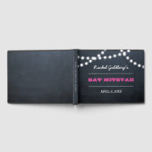 D'or Chalkboard Lights Dark Rose Bat mitzvah livre d'in (Complet)