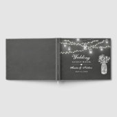 D'or Chalkboard Mason Jar Mariage livre d'hôtes (Complet)