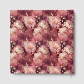 D'or Chic Burgundy Blush Gold Boho Mariage livre d'hôte (Verso)