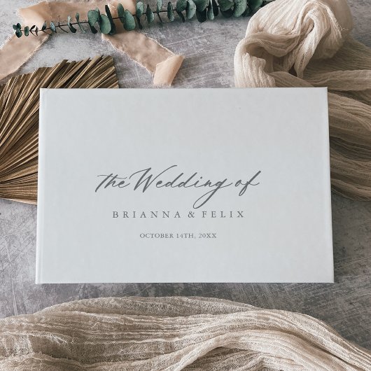 D'or Chic Calligraphie Argent Mariage livre d'hôtes