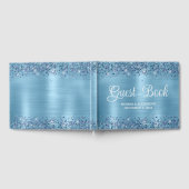 D'or Classic Glittery Baby Blue Foil Mariage livre d'hô (Complet)