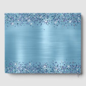 D'or Classic Glittery Baby Blue Foil Mariage livre d'hô (Verso)