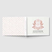 D'or Classic Rose Gold Crest Mariage livre d'hôtes (Complet)