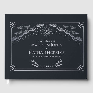 D'or Classy Argent Tarot Card Mariage Livre d'invité
