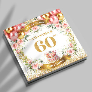 D'or Classy Boho 60e Anniversaire Livre d'invités Style