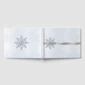 D'or Crystal Snowflake Hiver Mariage Livre d'invités (Complet)