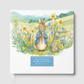 D'or Cute Peter Rabbit Baby shower Livre d'invité (Recto)