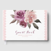 D'or Dentelle florale rustique aquarelle livre d'hôtes  (Recto)